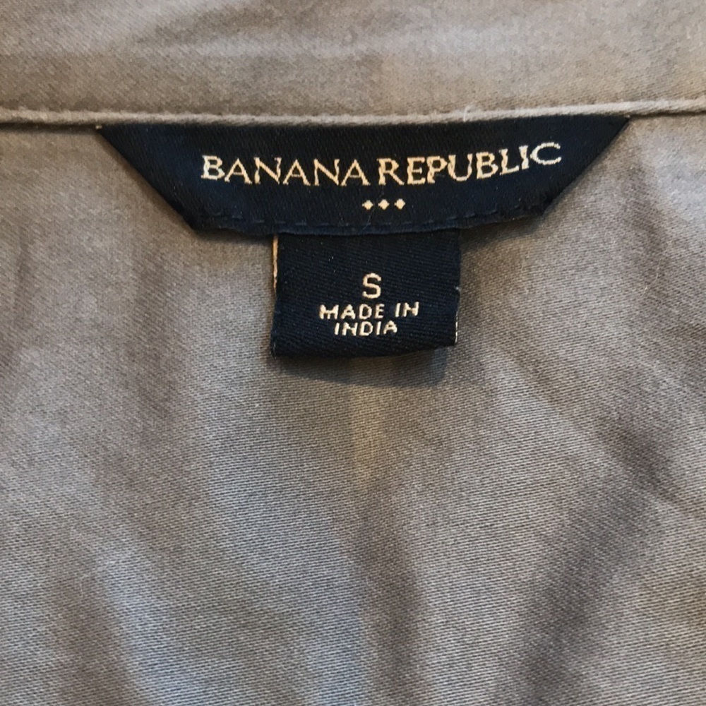 Banana Republic Grey Tailored Crisp Cotton Button Up Dress Shirt Women's S - Picture 12 of 16
